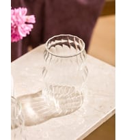 Renksiz Desenli Borsilikat Cam Bardak 450 Ml (Şeffaf)