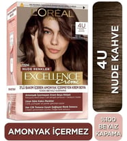 Loreal Excellence Nude Renkler Saç Boyası 4u Nude Kahve
