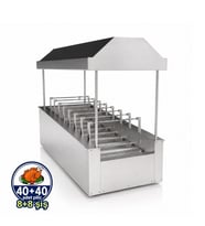 Pimak Kömürlü Yatay Tip Piliç Makinesi 8+8 şiş 40+40 Piliç