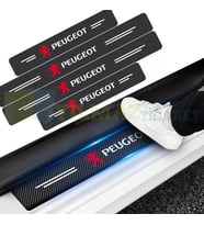 Peugeot Logo Karbon Kapı Eşiği Oto Sticker Etiket Yapıştırma Çıkartma 4 Parça