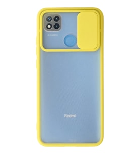Mey İthalat® Redmi 9C Kılıf Palm Buzlu Kamera Sürgülü Silikon - Sarı