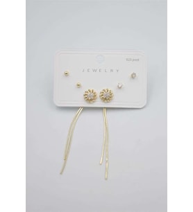 Çoklu Set Küpe - Altın