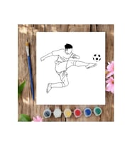 20x20 Tuval Boyama Seti Etkinlik Futbol Boyama Seti (Siyah - Beyaz)