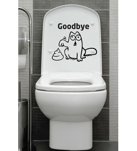 Good Bye Kedi Klozet Kapağı Sticker 20x30 Cm