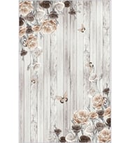 Eliana Home Baskılı, Yıkanabilir Kaymaz Taban Salon Halısı LNA0479 100x150 cm (Krem)