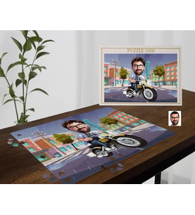 BK Gift Kişiye Özel Motorcu Tasarımlı 1000 Parça Profesyonel Puzzle, 1000 Puzzle, Arkadaşa Hediye