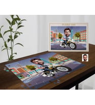 BK Gift Kişiye Özel Motorcu Tasarımlı 1000 Parça Profesyonel Puzzle, 1000 Puzzle, Arkadaşa Hediye