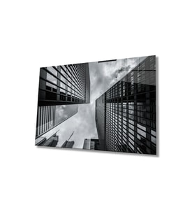 Miyrem Glasses Collection -A1^#  Siyah Beyaz Geomeetrik Cam Tablo, Cam Tablo (Çok Renkli)
