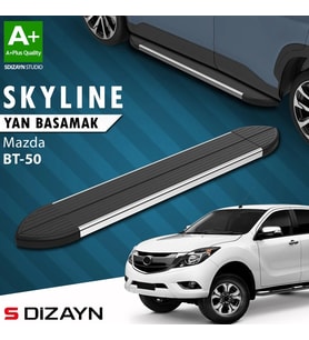 S-Dizayn Mazda BT-50 Pick-Up Skyline Krom Yan Basamak 193 Cm 2006-2012 A+ Kalite