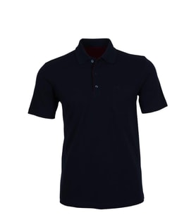 Erkek Lacivert Tişört Polo Yaka Normal Kesim % 100 Pamuk Pike Kumaş rar00877