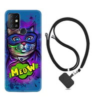 INFINIX Hot 8 9 10 11S Hot 10 Play 10T Kılıf Boyun Askılı Silikon Super Meow 1715