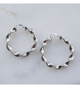 İri İthal Burgu Halka Gümüş Küpe (Çap 4 cm)