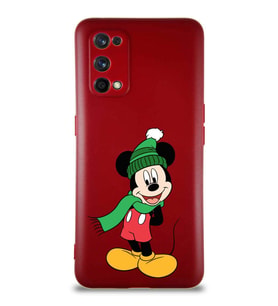 Realme 7 Pro Soft Premier Kapak Mickey Mouse-G Tasarımlı Silikon Kılıf - Mürdüm (Şeffaf)