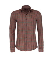 Kahverengi Kareli Slim-Fit Gömlek - Wessi
