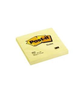 Post-it Yapışkanlı Not Kağıdı 100 Yaprak 76x76 Sarı 654