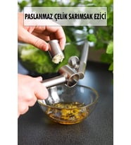 Hazneli Paslanmaz Metal Sarımsak ve Zencefil Ezici Doğrayıcı