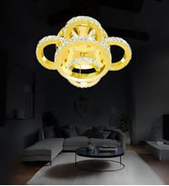 Plato 5'li Led Avize Plafonyer Taşlı Avize (Gold)