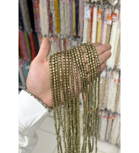 Hematit Taşı Silindir Kesim 4x5mm Doğal Taş Dizi