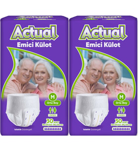 Actual Emici Külot Yetişkin Bezi M - Medium - Orta (Islaklık Göstergeli) 60 Adet