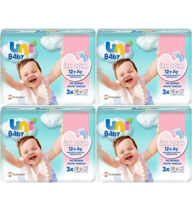 Uni Baby Islak Havlu Mendil İlk Adım 52 Yaprak (12 Li Set) 624 Yaprak (4PK*3)