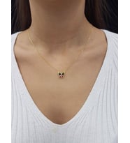 Kelebek Lazer Mineli 18K Altın Kaplama Minimal Kolye (Karışık)