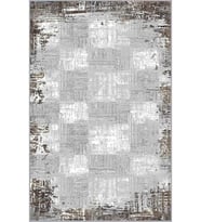 Eliana Home Baskılı, Yıkanabilir Kaymaz Taban Salon Halısı LNA0522 100x150 cm (Gri)