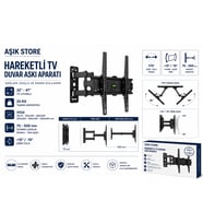 Hareketli TV Askı 32–47 İnç VESA 400x400