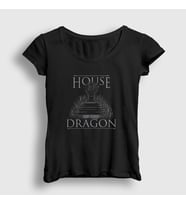 Presmono Kadın Siyah Throne Targaryen House Of The Dragon T-Shirt 344713tt