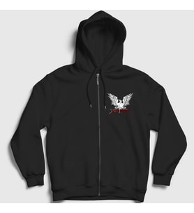 Presmono Unisex Siyah Logo Alter Bridge Fermuarlı Kapüşonlu Sweatshirt 438728tt