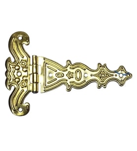 Dekoratif, Sac Tek Kuyruklu Menteşe - 69x102 Mm, Büyük, Sarı, 100 Adet