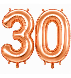 30 Rakam Folyo Balon Rose Gold Rengi (76 cm)