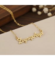 Kişiye Özel 925 Ayar Gümüş Şık İsim Kolye (Gold)