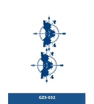 GZS-032 YARI KALICI PUSULA ATLAS DESEN DÖVME-TATTO