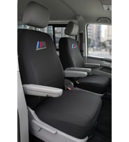 Volkswagen Transporter 4+1 - Siyah Penye Oto Koltuk Kılıfı - M PERFORMANCE Baskılı