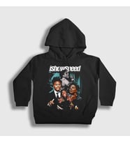Presmono Unisex Çocuk Siyah Poster Influencer Ishowspeed Kapüşonlu Sweatshirt 528848tt