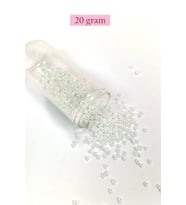 Dökme Cam Kum Boncuk (8/0) 3 mm - 20 Gram - Parlak Beyaz - BNC153