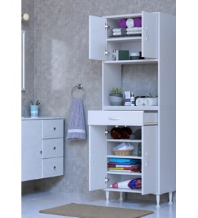 Eliusta Lora Beyaz Dolap 60 cm Genişliği ve 173 cm Yüksekliği İle Dikey Depolama Ünitesi 60x173x32,5 cm