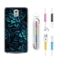 Samsung Note 3 4 5 8 9 20 Ultra 10 Lite Kılıf Kablo Koruma Spiral Silikon Mistik Çiçekler 1650