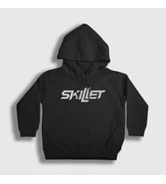 Presmono Unisex Çocuk Siyah Logo Skillet Kapüşonlu Sweatshirt 539258tt