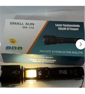 Small Sun SM-316 Metal Fener 50w Şarjlı Led Gösterge 5000Mah (25560 3 7v Lı-on Pil)