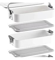 3 Katlı Bölmeli Lunchbox - Kilitli - Taşıma Saplı - Kaşık & Çatal Dahil - mutfak düzeni İçin Pratik ve Düzenli Çözüm