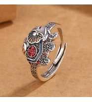 925 AYAR GÜMÜŞ VINTAGE FİL ŞANS YÜZÜĞÜ