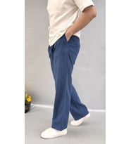 Baggy Keten Pantolon (Lacivert)
