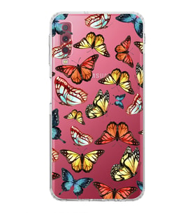 PrintiFy Samsung Galaxy A7 2018 ile Uyumlu Water Color 2  Kamera Korumalı Şeffaf  Kılıf