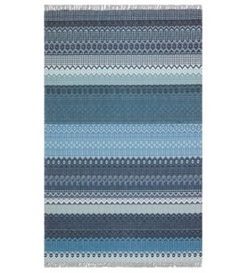 Bespoky Eberndorf Mavi Patchwork Pamuklu El Dokuması Alan Halısı