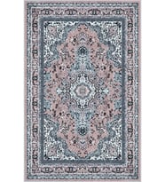 Eliana Home Baskılı, Yıkanabilir Kaymaz Taban Salon Halısı LNA0278-SD523 100x150 cm (Mavi)