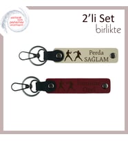 Rakiplerine İlham Verenlere, Güç ve Duruş Odaklı, Kişisel Anahtarlık, Sütlü Kahve-Bordo