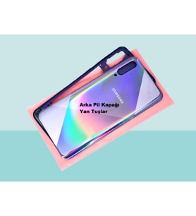 Samsung Galaxy A50S A507 Uyumlu FULL KASA Arka Kapak Batarya Kapağı - MAVİ
