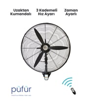 Püfür Kumandalı, Zaman Ayarlı Sanayi Duvar Tipi Endüstriyel Vantilatör 65CM