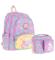 Kaukko Kids Denizkızı Nakışlı ve Baskılı Okul Çantası (L5225) ve Thermo Beslenme Çantası (L7225) Seti - Kız Çocuk (Çok Renkli)